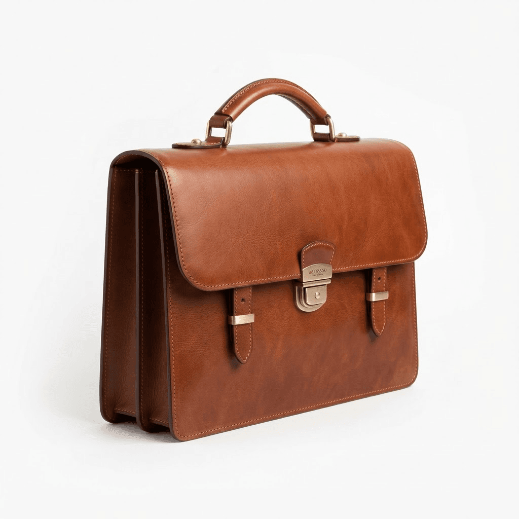 Artisan leather briefcase
